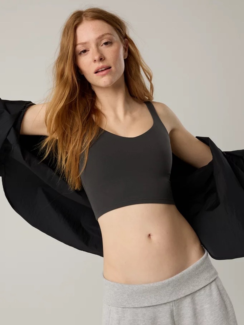 aerie Grey Active Sports Built In Bra